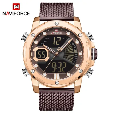 NAVIFORCE NF9172 Men Watch Quartz Digital Male Clock Military Sport Stainless Steel Top Brand Luxury Man Wristwatch